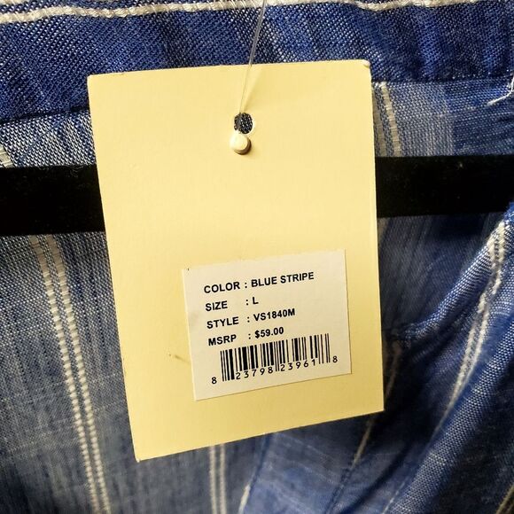 JENNIFER & GRACE, Beach Tunic  blue with white stripes size L - Picture 13 of 13